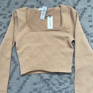 babaton square neck knit long sleeve